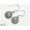 Image 3 : 2) STERLING SILVER LABRADORITE EARRINGS