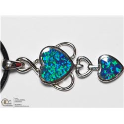 4) STERLING SILVER OPALITE PENDANT ON CORD