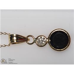 12) 14/10KT BIACK & WHITE DIAMOND NECKLACE