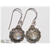 Image 1 : 13) STERLING SILVER MOONSTONE EARRINGS.