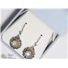 Image 3 : 13) STERLING SILVER MOONSTONE EARRINGS.