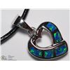 Image 2 : 16) STERLING SILVER OPALITE PENDANT NECKLACE