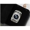 Image 3 : 17) STERLING SILVER SAPPHIRE MEN'S RING