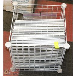 9 WHITE METAL STACKING STORAGE UNITS WITH