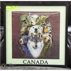FRAMED 3D PICTURE OF CANADA'S WILDLIFE ANIMALS-