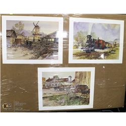 SET OF 3 VINTAGE COLOR PRINTS BY MEREDITH EVANS