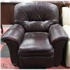 Image 1 : DARK BROWN LEATHER RECLINING SOFA CHAIR