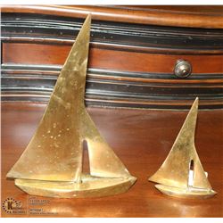 2 BRASS SAILBOATS