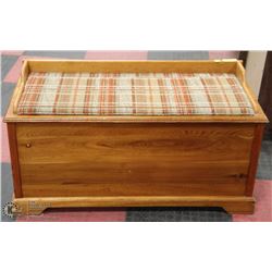 CEDAR LINED PADDED STORAGE CHEST -SEAT