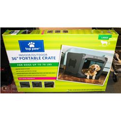 INDOOR OUTDOOR TOP PAW 36" PORTABLE CRATE