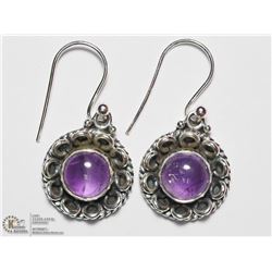 30) STERLING SILVER AMETHYST EARRINGS