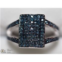 36) STERLING SILVER DIAMOND MEN'S RING