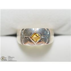 37) STERLING SILVER CITRINE RING