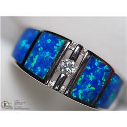 48) STERLING SILVER OPALITE WITH CZ RING