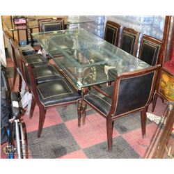 ESTATE DELUXE GLASS TOP TABLE WITH 8 NAIL HEAD