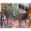 Image 1 : ESTATE DELUXE GLASS TOP TABLE WITH 8 NAIL HEAD