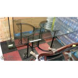 GLASS AND METAL KITCHEN TABLE