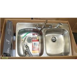 BOX WITH STAINLESS STEEL SINK & FAUCET WITH MISC