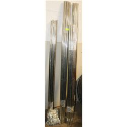 LARGE LOT OF SHOWER CURTAIN RODS AND CAPS