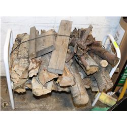 OUTDOOR FIREWOOD HOLDER FULL OF WOOD OUTDOOR