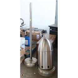 GROUP OF 2 STAINLESS STEEL PROPANE HEATER STANDS