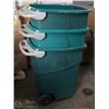 Image 1 : LOT OF 3 OVERSIZED GARBAGE CANS WITH WHEELS.