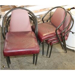 6 LEATHERETTE STACKABLE CHAIRS