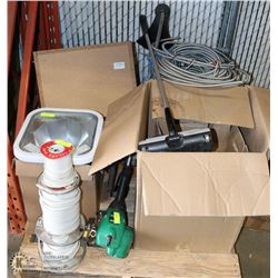 PALLET WITH WIRE, LIGHTING AND MORE