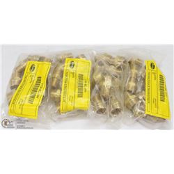 LOT OF 40- 3/8" NPT X 7/8" HOSE BRASS FITTINGS.