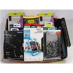 FLAT OF 16 CELLPHONE ACCESSORIES & CASES - MOSTLY