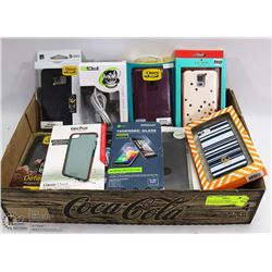 FLAT OF 16 CELLPHONE ACCESSORIES & CASES - MOSTLY