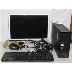 ACER COMPUTER WITH CORDS, MONITOR, KEYBOARD