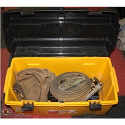 TOOLBOX WITH TOOLS, TOOL BELTS, & MORE.
