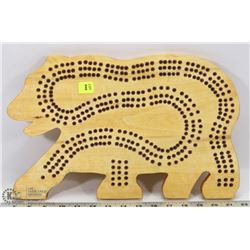 HANDMADE POLAR BEAR CRIBBAGE BOARD