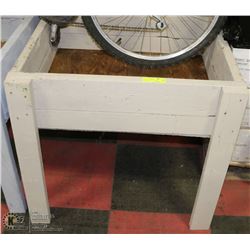 BEIGE RAISED PLANTER APPROX 33"X27"X31"H