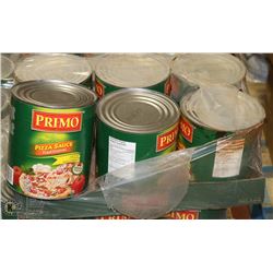 CASE WITH 6 LARGE CANS OF PRIMO PIZZA SAUCE