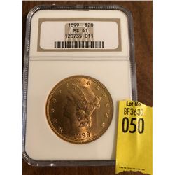 1899 $20 St. Gaudens Gold Coin