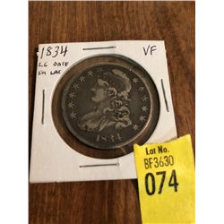 1834 Large Date Liberty Half Dollar