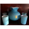 Image 1 : Blue Cased Satin Glass Lemonade Set