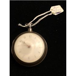 English Fusee Pocket Watch with Silver Case