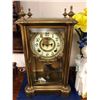 Ansonia Brass & Glass Crystal Regulator Clock