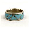 Image 1 : Navajo Sterling & Inlay Turquoise Wedding Band