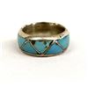 Image 2 : Navajo Sterling & Inlay Turquoise Wedding Band