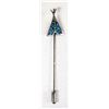 Image 2 : Navajo Sterling Chip Inlay Turquoise Stick Pin