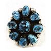 Image 1 : Vintage Navajo Sterling Turquoise Cluster Ring