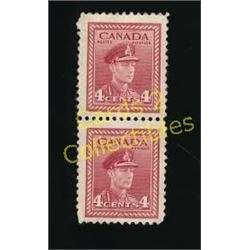 Canada King George 4 Cent Stamps Block Of 2