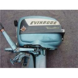 Blue Evinrude Fleet Twin 7 1/2 HP Vintage Boat Motor