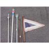 Image 1 : 5 assorted flag and light poles