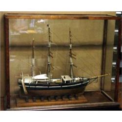 Whaling Ship Model Under Glass - The Wanderer