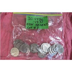 20 coins CAD 50 Cents 1971-1986